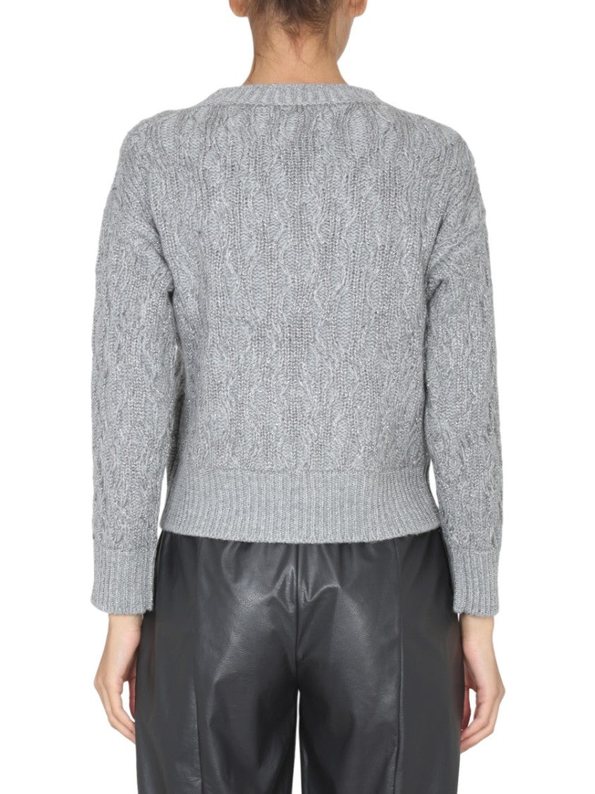 Textured Braided Knit Sweater