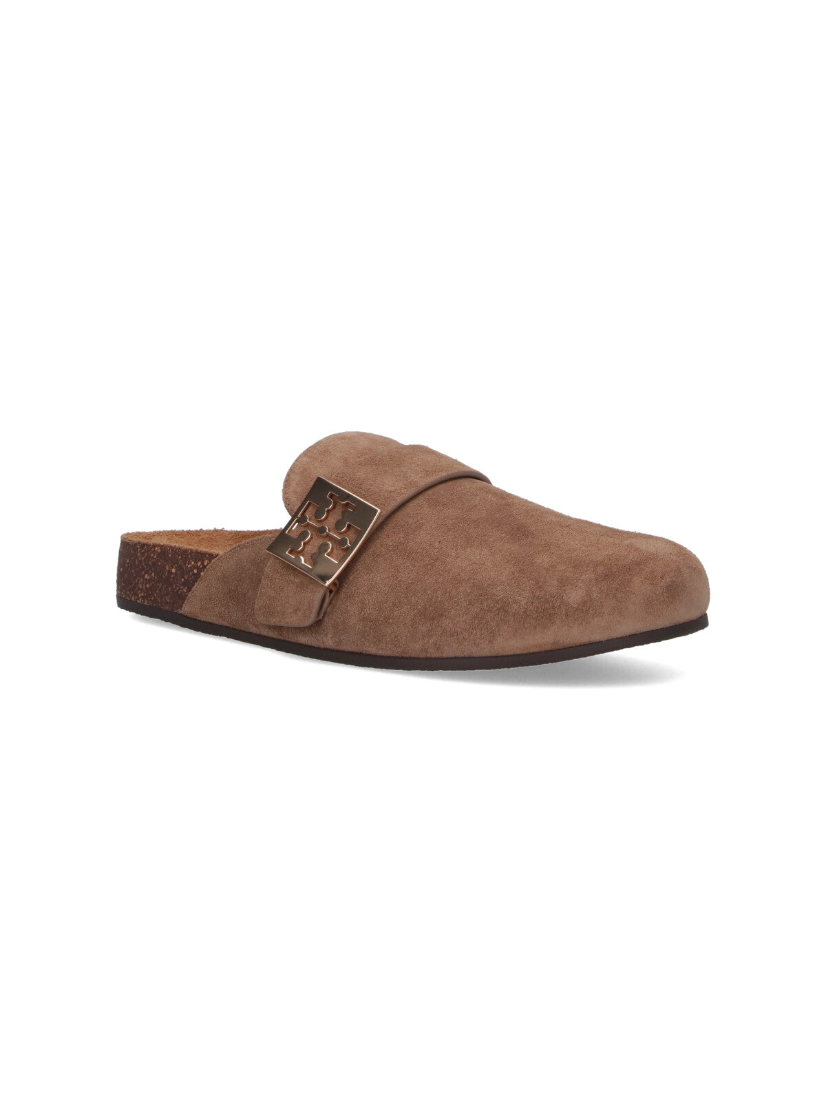 Brown Calf Suede Slip-On Mules