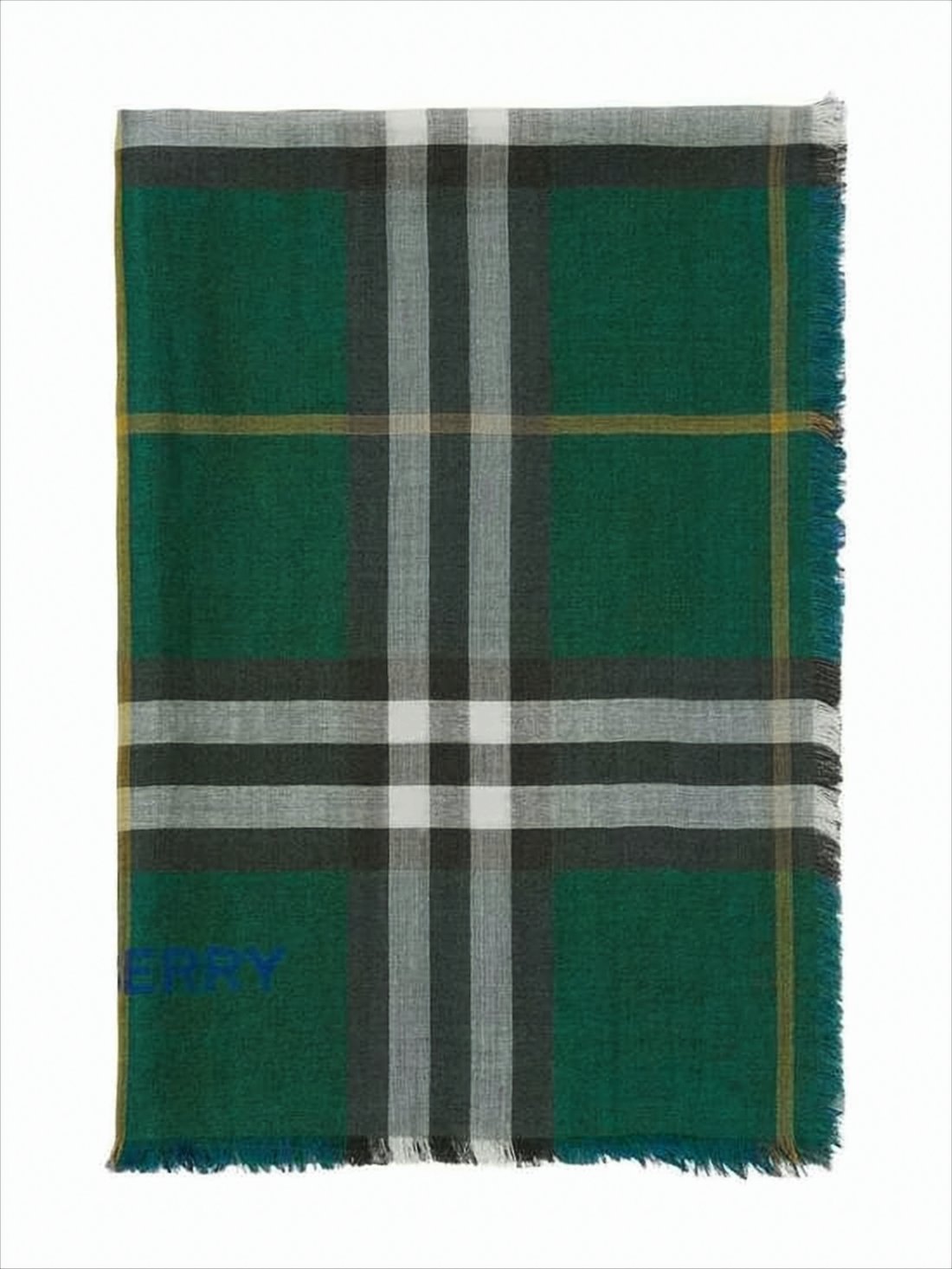 Plaid Square Scarf with Fringed Edges