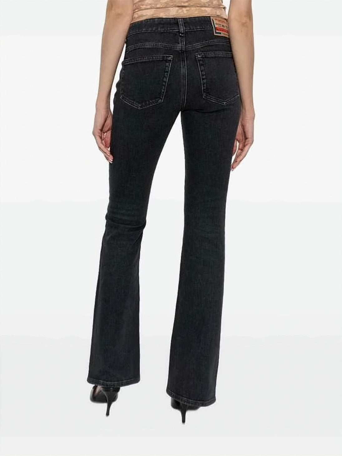 Bootcut Black Jeans with Mid-Rise Waist
