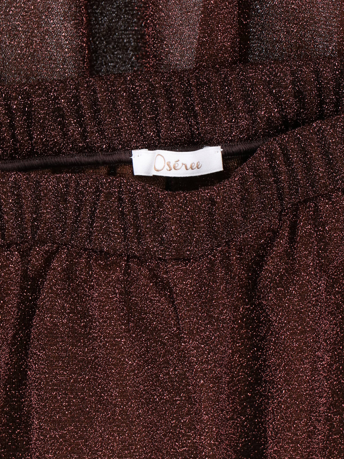 "Lumière" Trousers In Semi-Transparent Brown Metallic Fabric