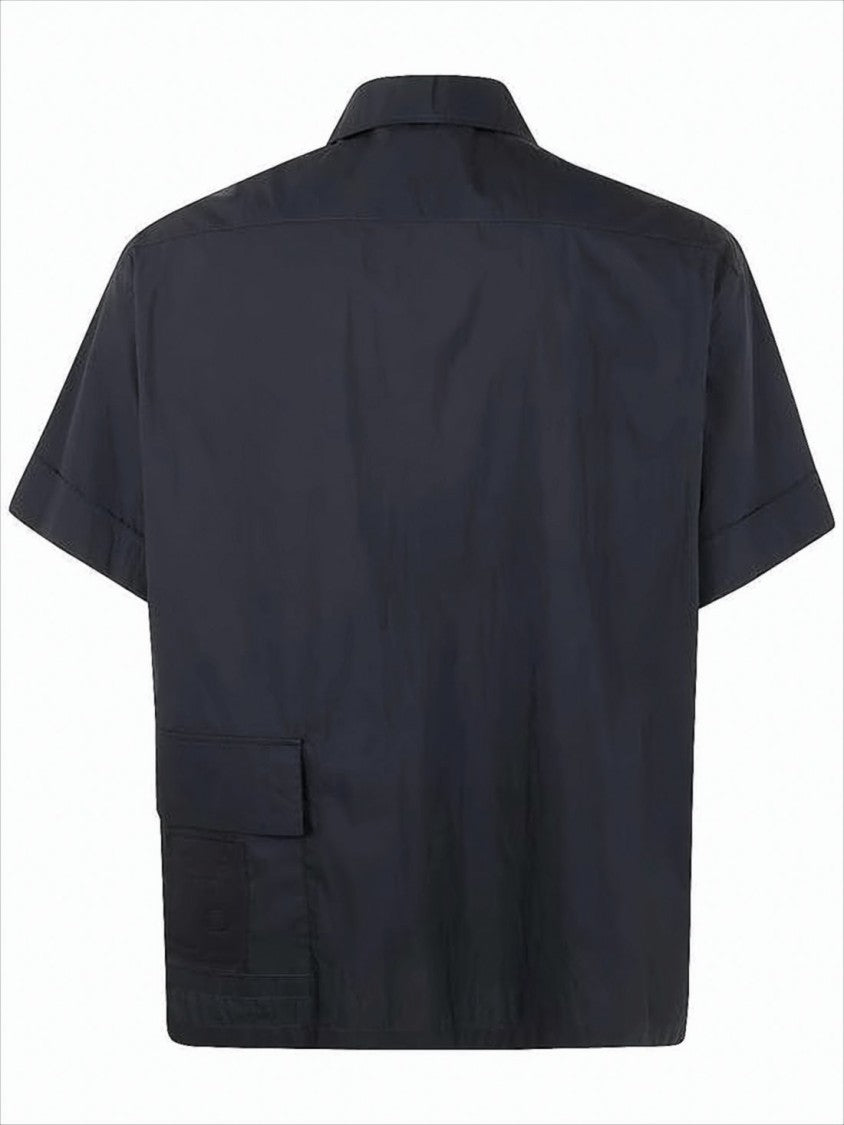 Boxy Short-Sleeved Shirt with Classic Collar
