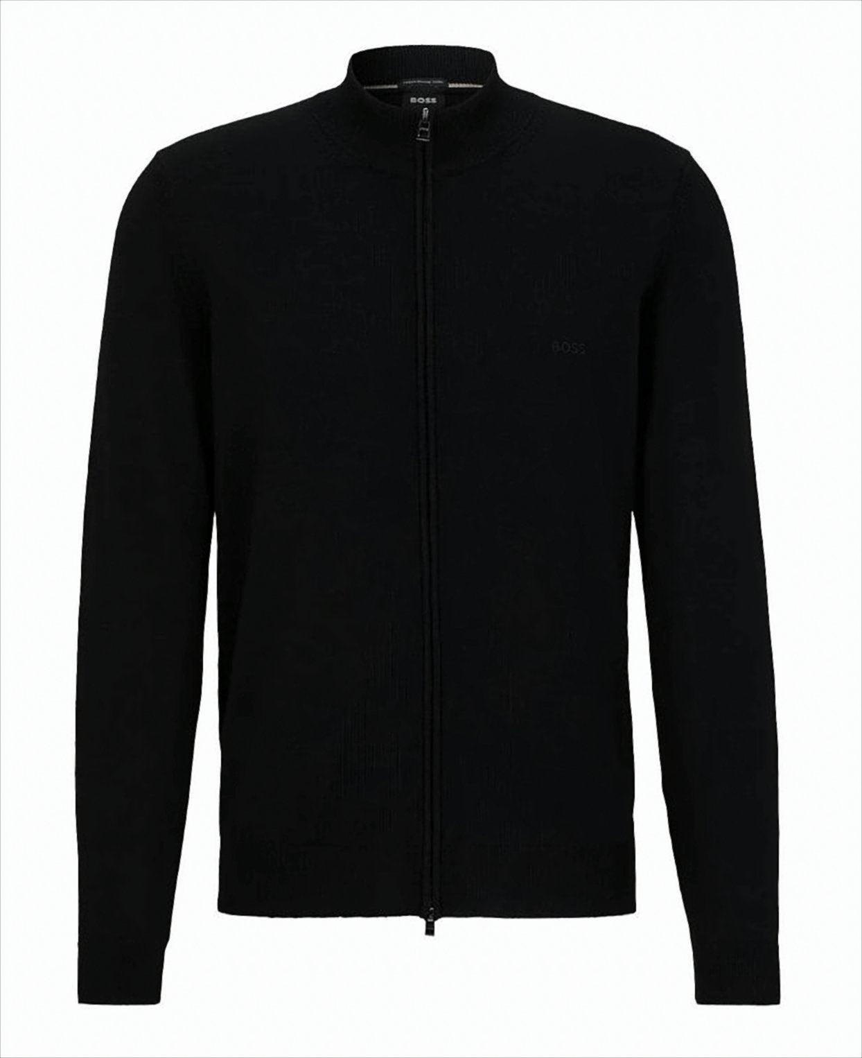 Mandarin Collar Cardigan With Full Front Zipper