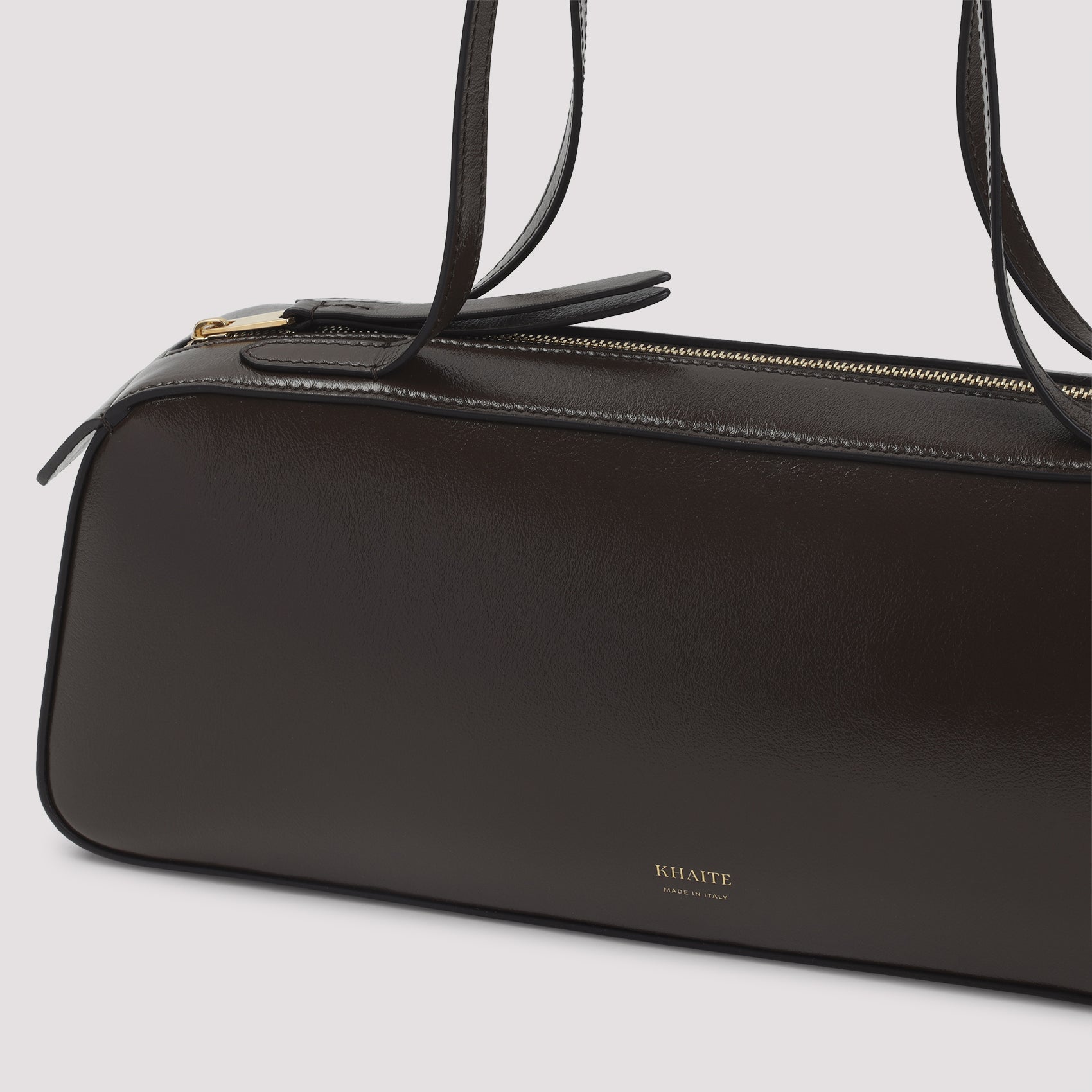 Rectangular Shoulder Bag In Rich Brown Calfskin Leather