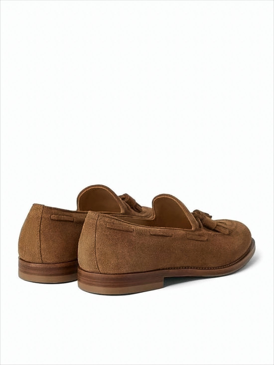 Suede Loafers with Rounded Toe