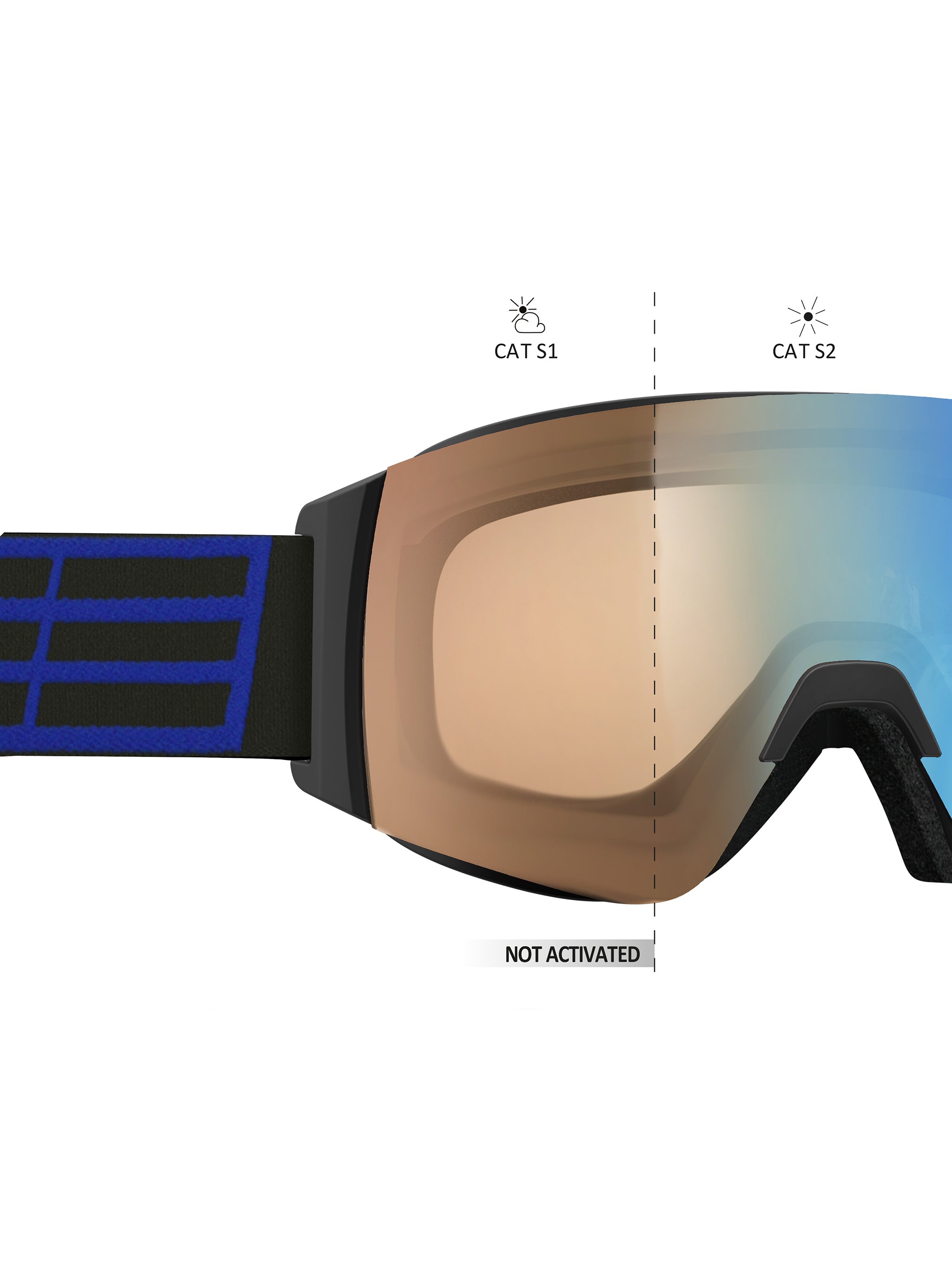 Black Wide Curved Gradient Ski Goggles