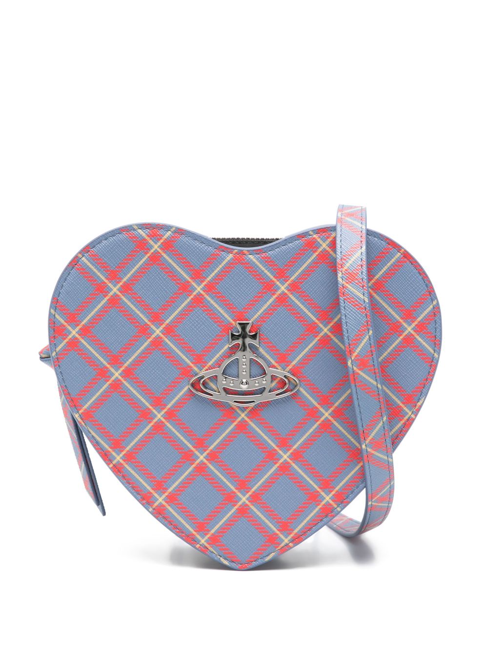 Heart-shaped Tartan Check Bag
