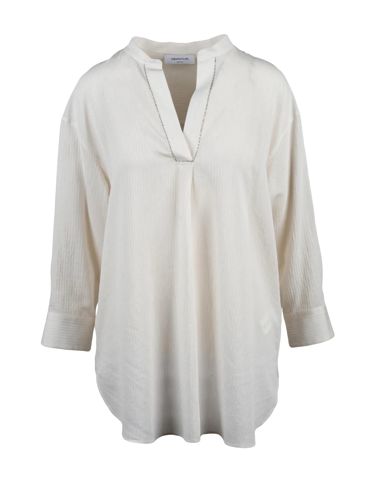 White Viscose Polyamide Cotton Women Blouse