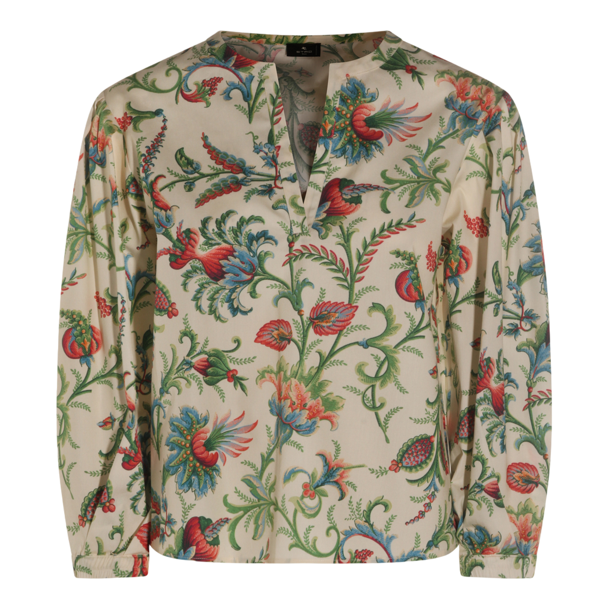 Botanical Print Top with Relaxed Fit