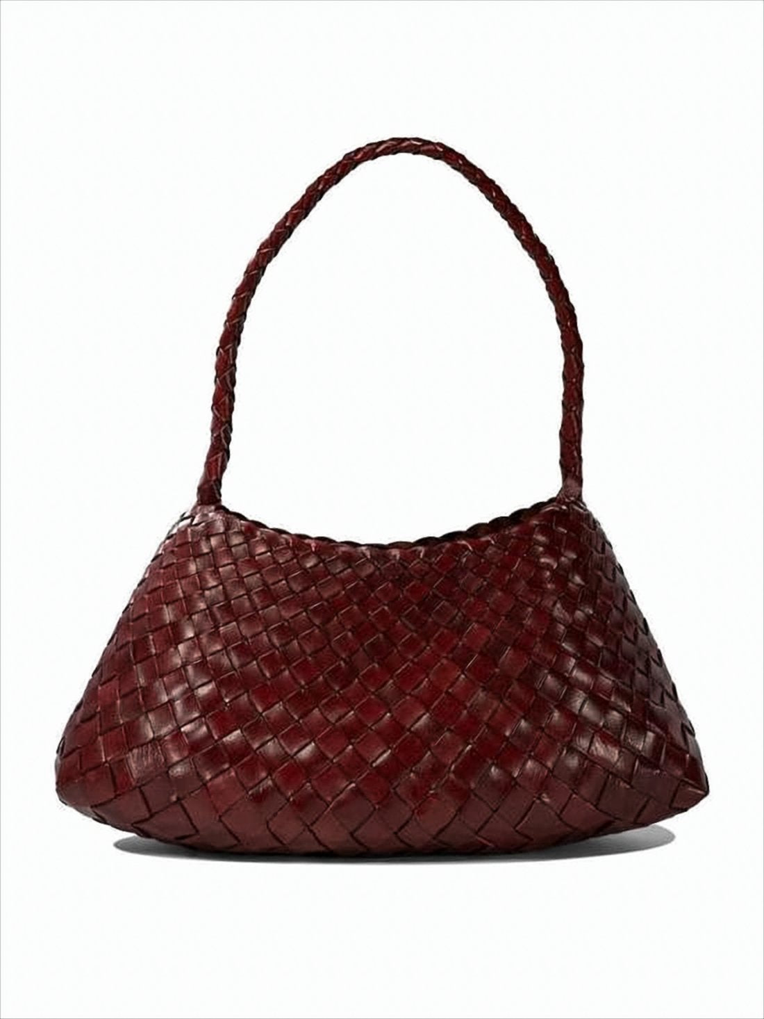 Mini Shoulder Bag with Woven Buffalo Leather Design