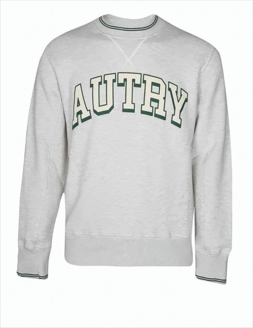 Long-Sleeve Crew Neck Sweatshirt with Bold Text Design