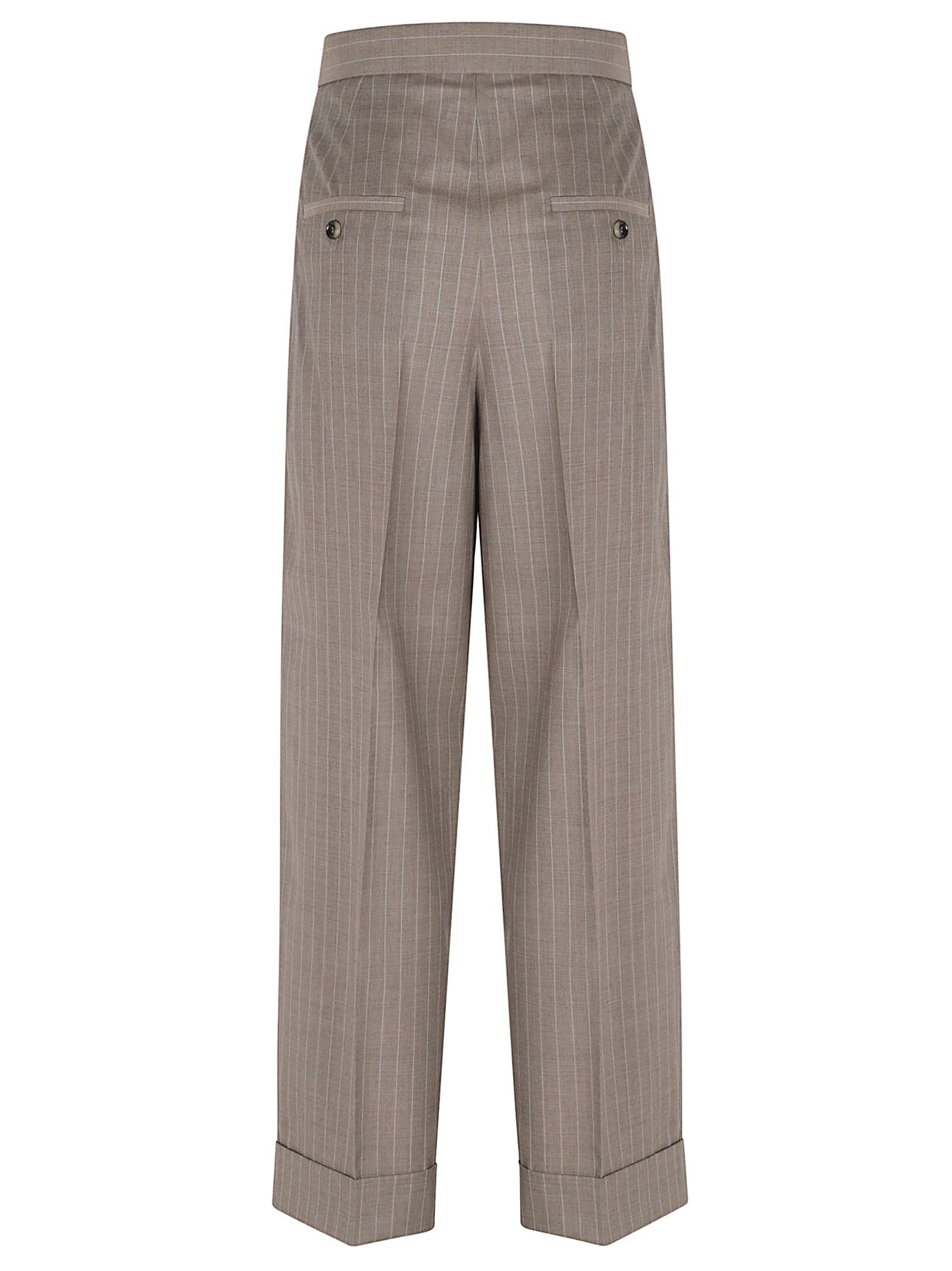 Pinstripe Trousers With Front Closure