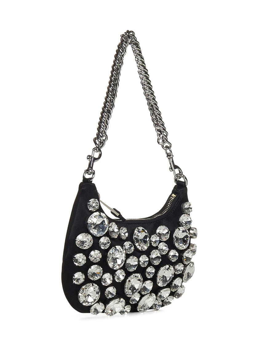 Black Satin Shoulder Bag