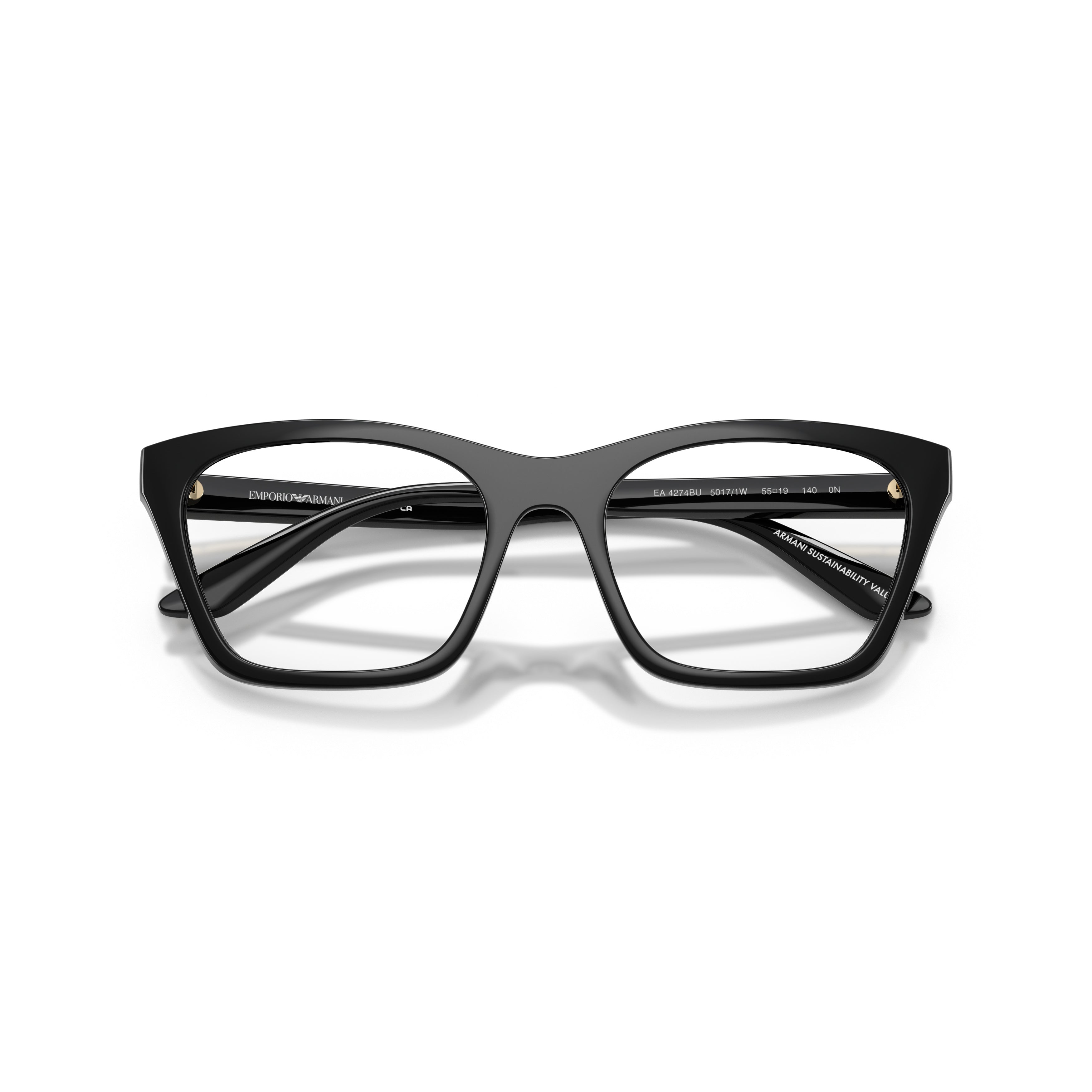 Rectangular Eyeglasses With Glossy Black Frame