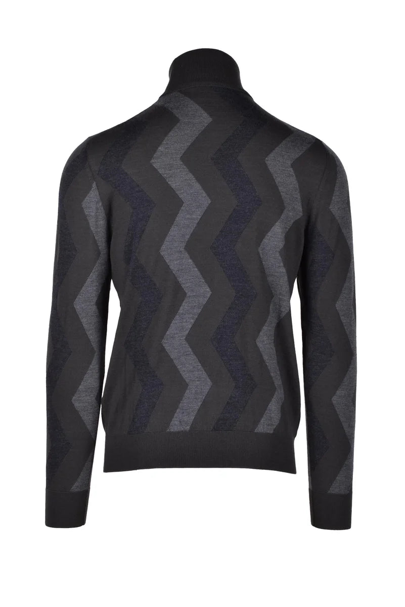 Green/Grey Merino Wool Knit Men's