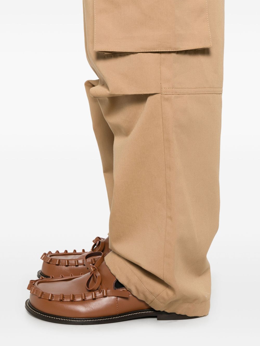 Loose-Fitting Camel Brown Shorts