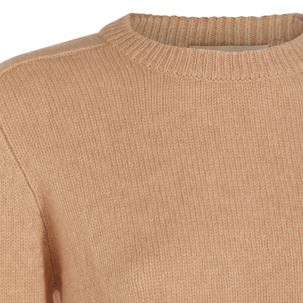 Cropped Brown Sweater with Ribbed Detailing