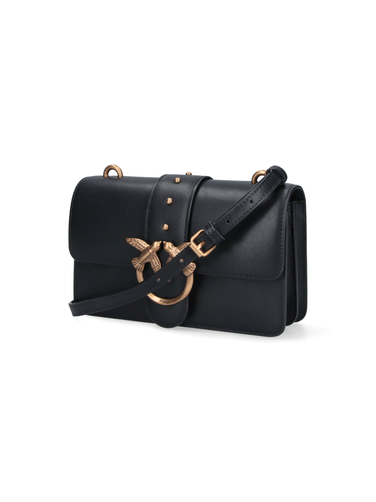 Black Love One Flap Leather Bag