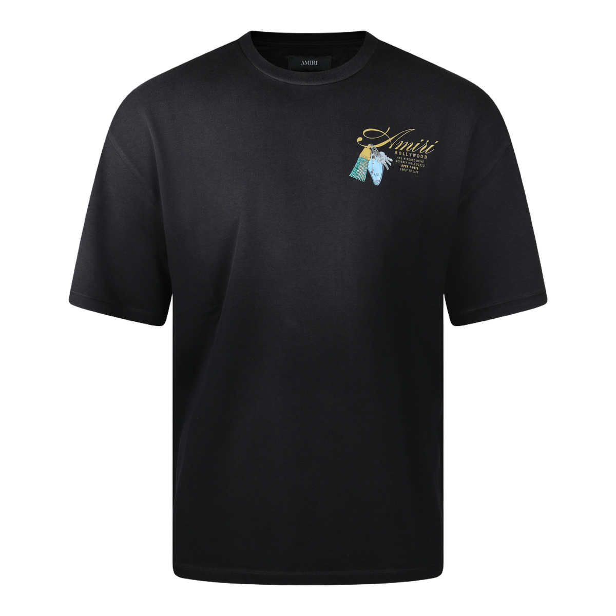 Black Cotton Printed T-Shirts