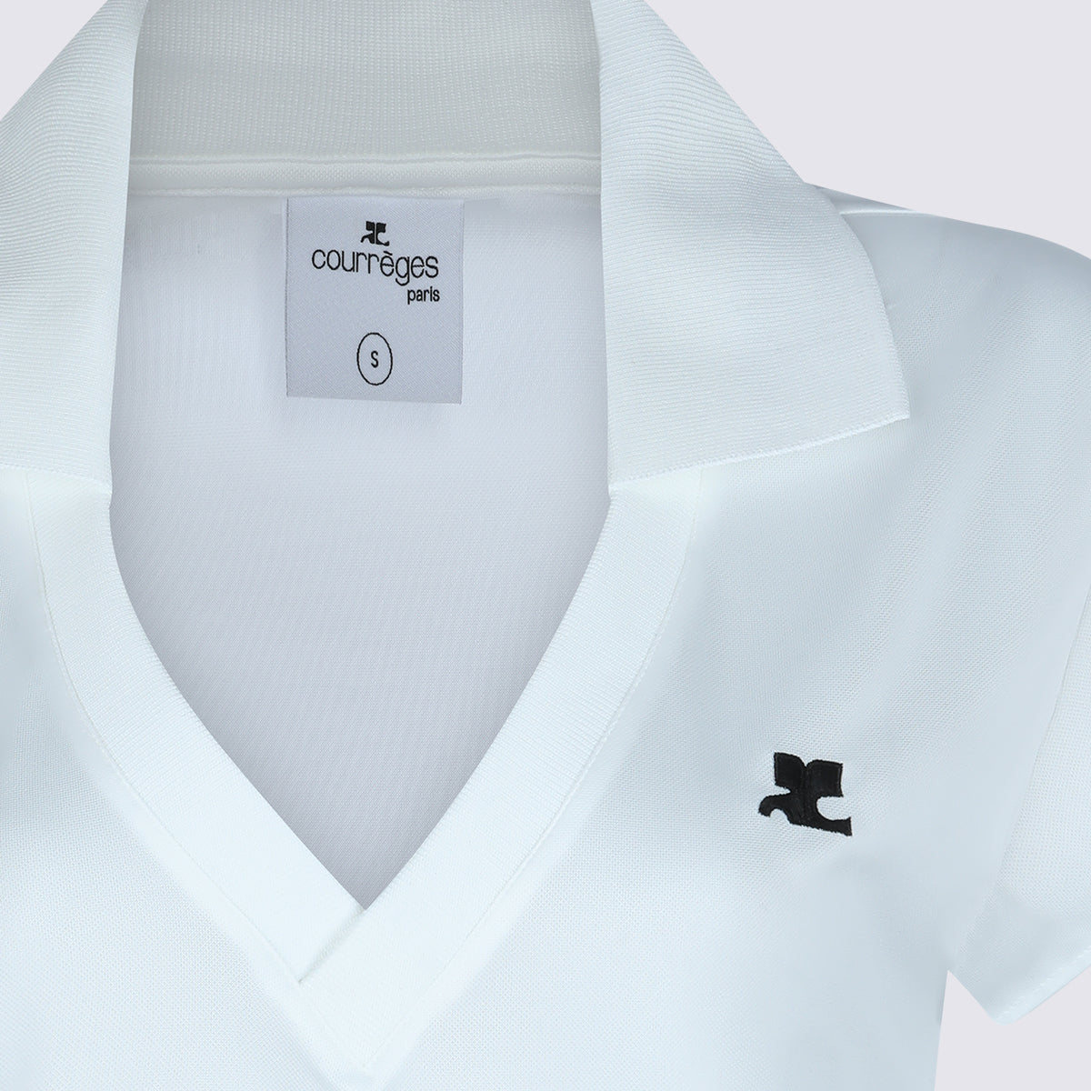 V-Neck White Polo Shirt