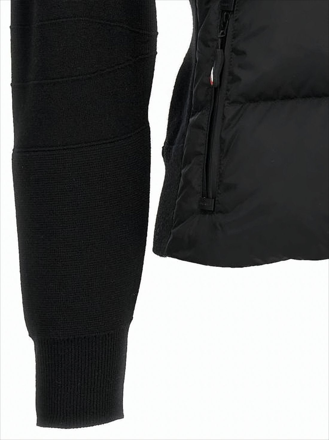 Short Padded Coat with Knitted Sleeves