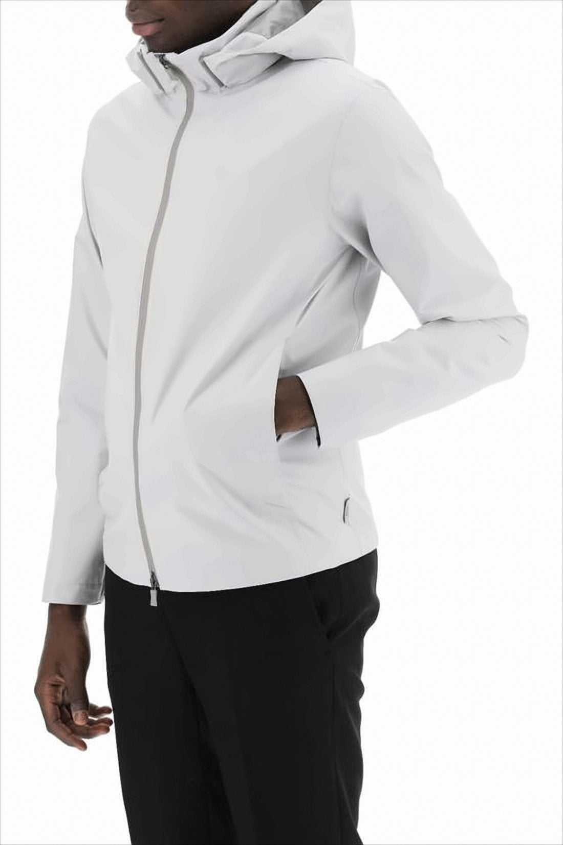 Minimalist White Jacket with Hood