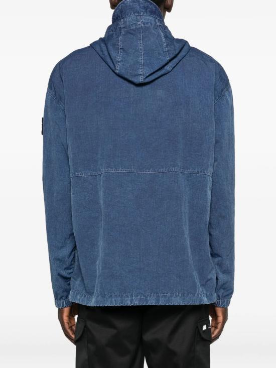 Hooded Pullover Jacket With Half-Zip Front And Kangaroo Pocket