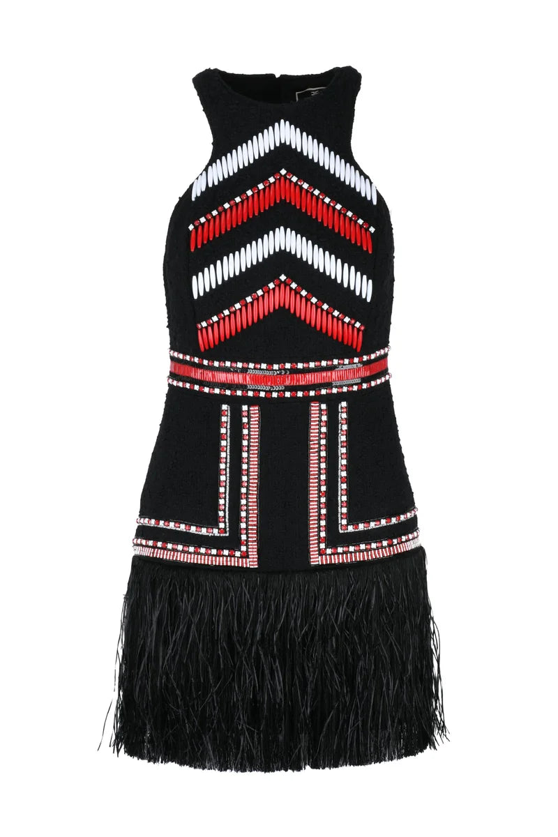 Bouclé Sheath Dress - Black