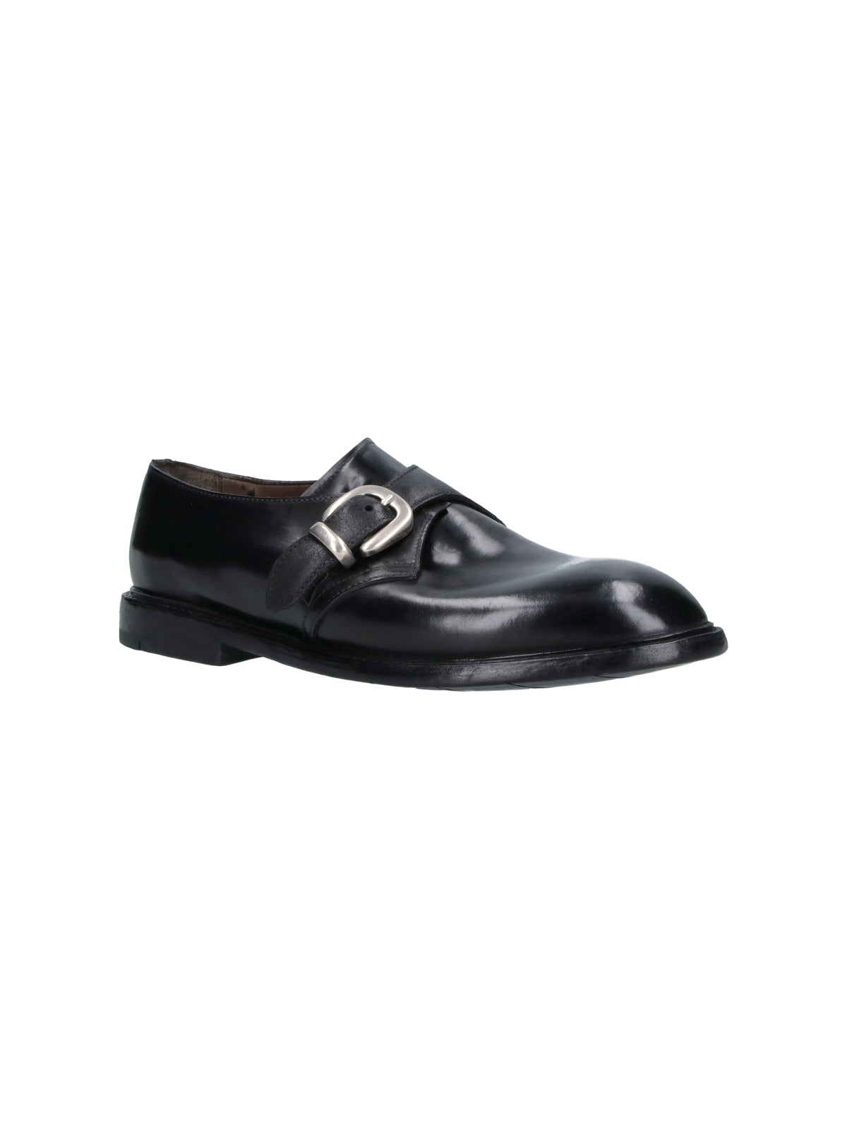 Black King Adjustable Buckle Leather Moccasins