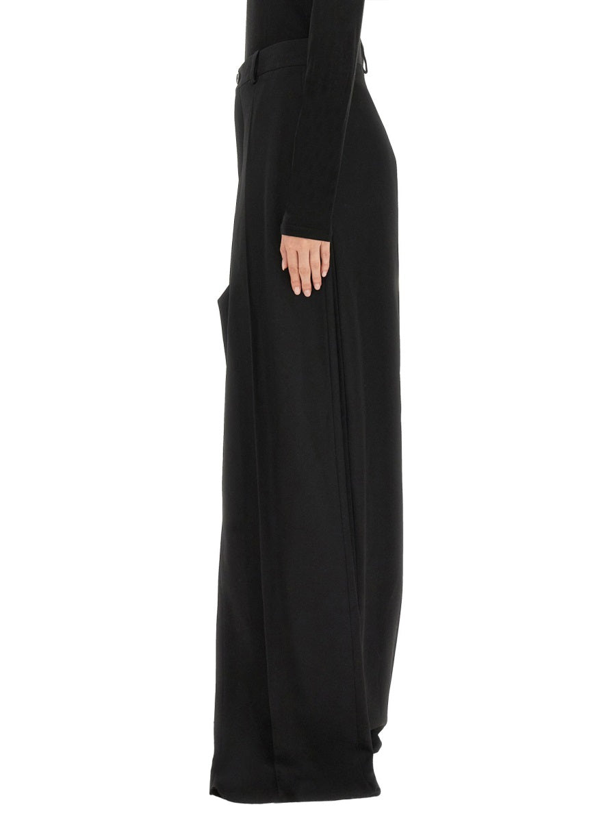 Tailored Double Front Wool Pants with Structured Silhouette