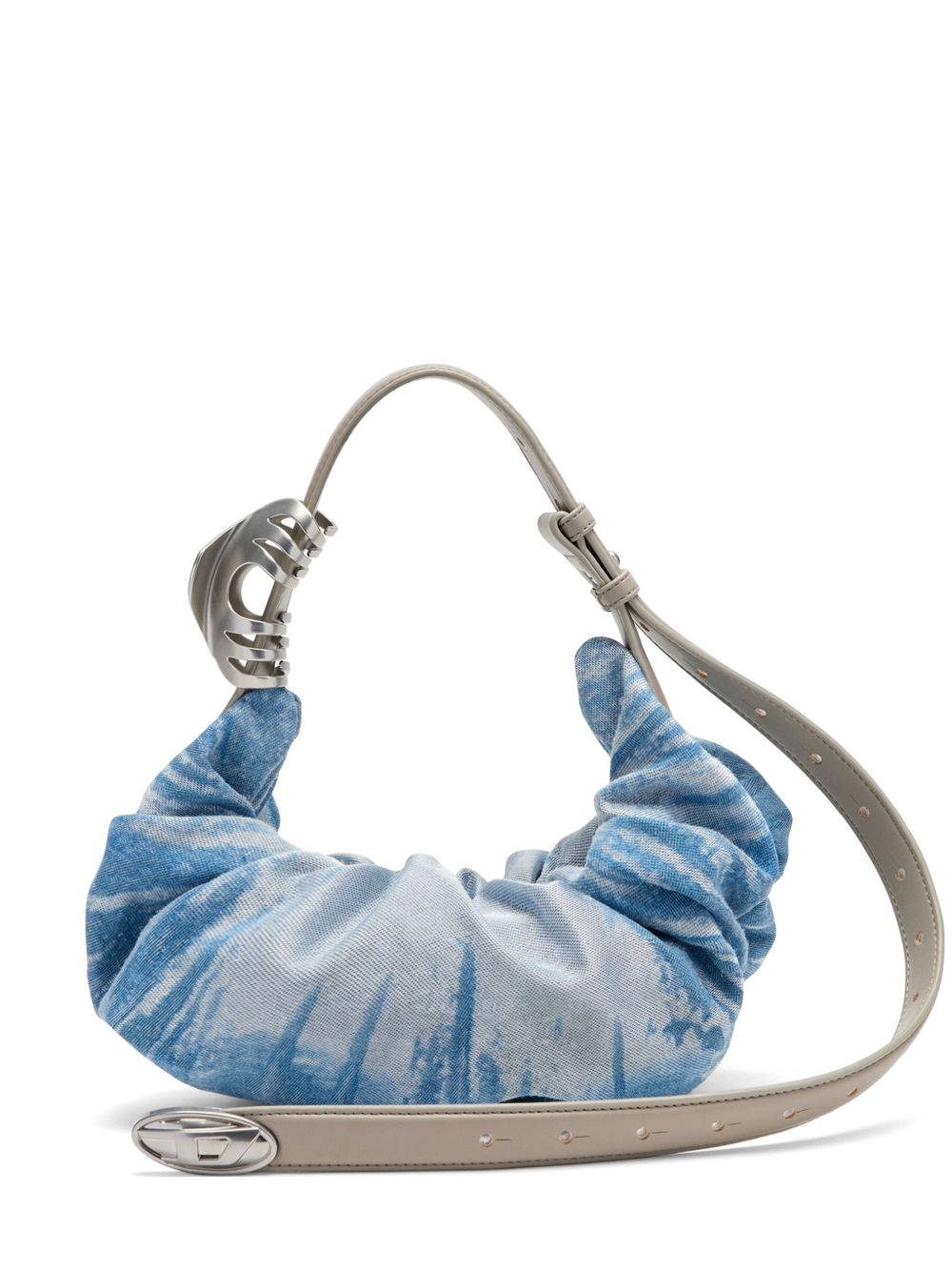 Ruched Silk And Nylon Bag