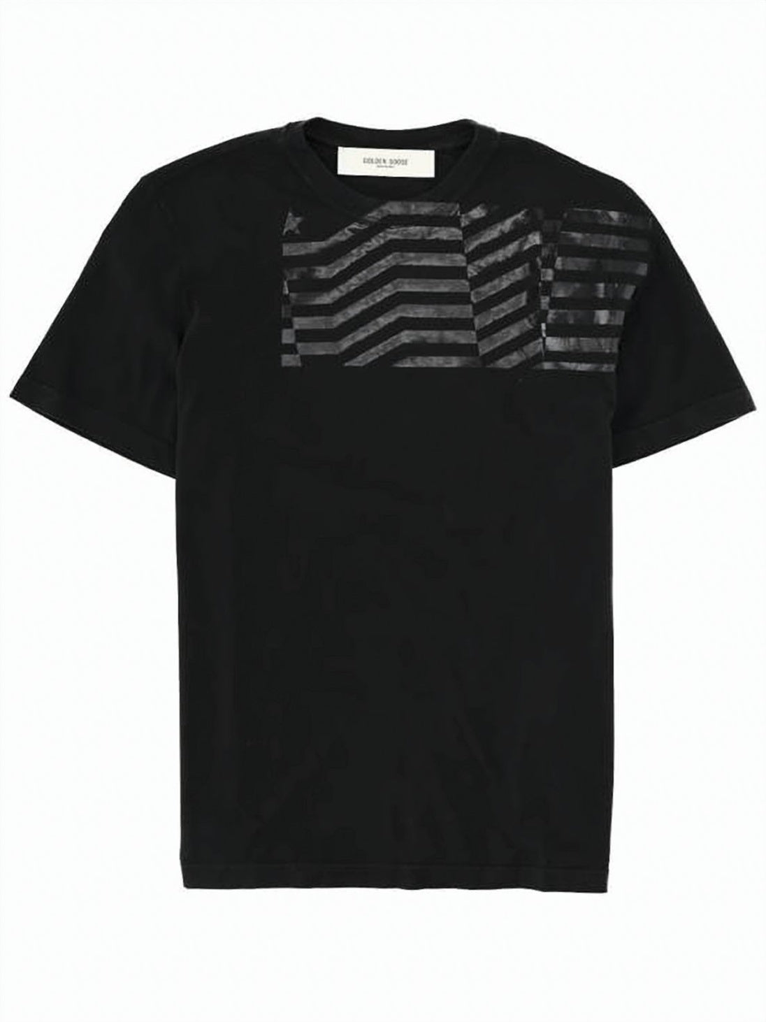 Short-Sleeve T-Shirt with Glossy Striped Pattern
