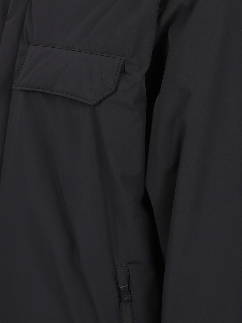 Minimalist Jacket With Concealed Closure And Adjustable Cuffs