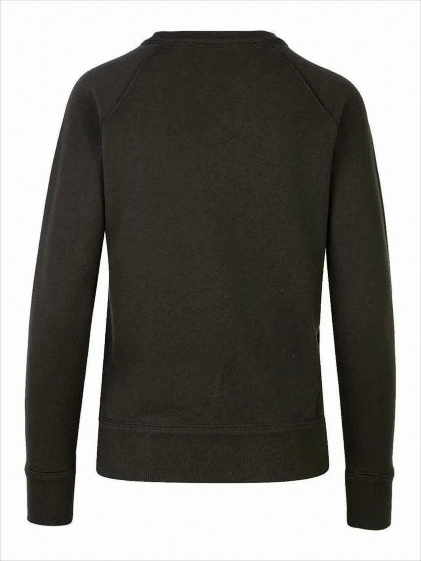 Long-Sleeve Black Sweatshirt with Crew Neckline