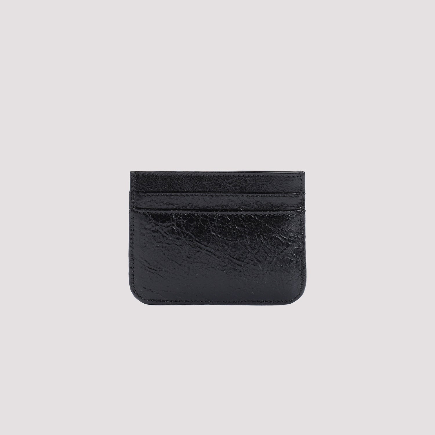 Monaco Ca Ho Wom Black Lamb Leather Credit Card Case