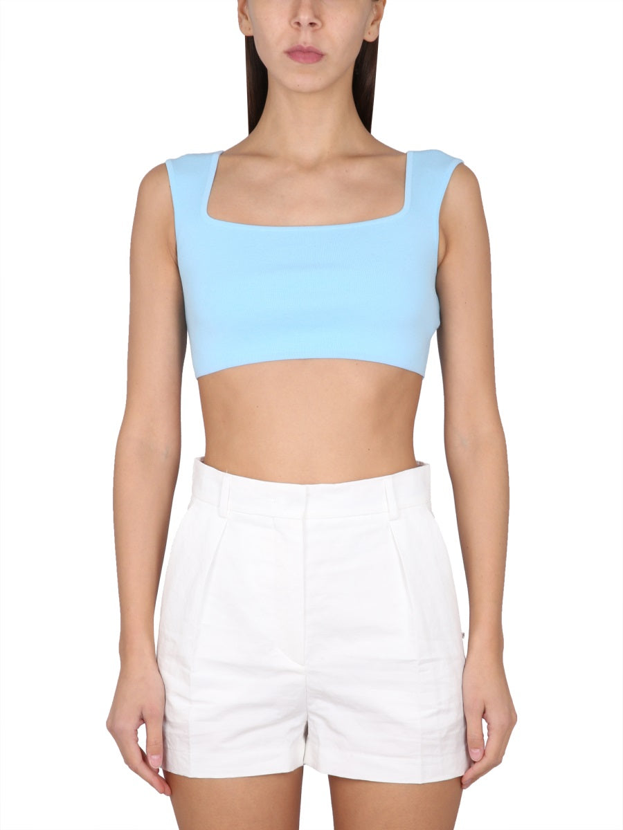 Square Neck Crop Top in Lightweight Cotton