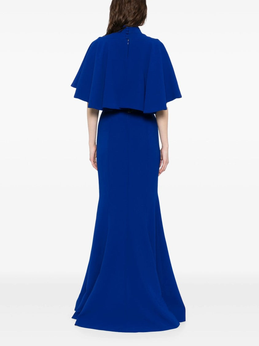 Fitted Crepe Long Dress
