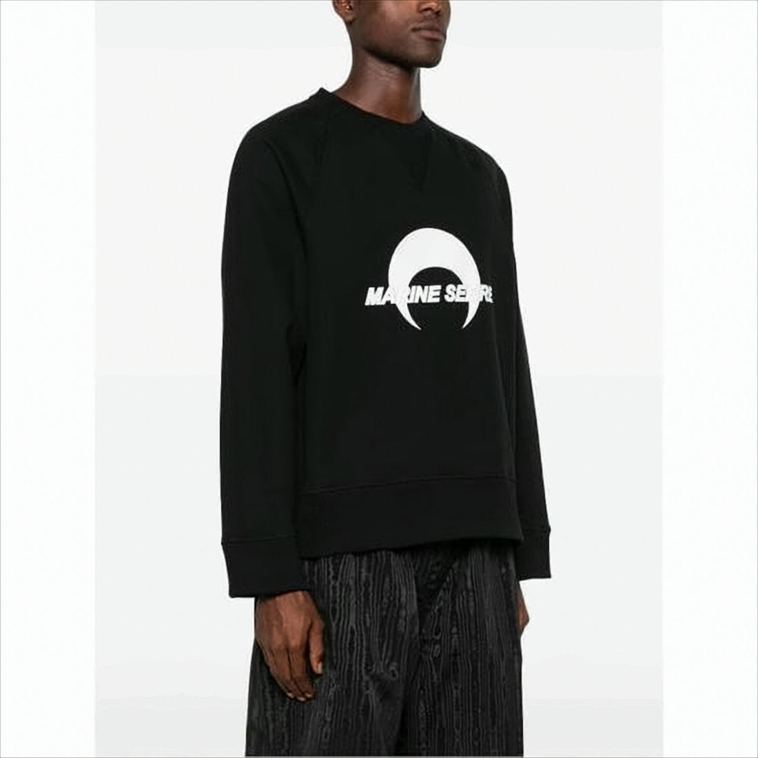 Long-Sleeve Crewneck Sweatshirt With Crescent Moon Graphic