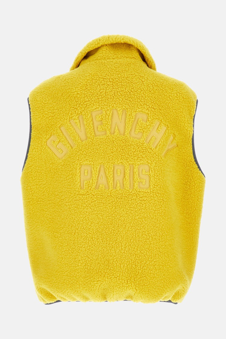 Textured Zip-Closure Sleeveless Fleece