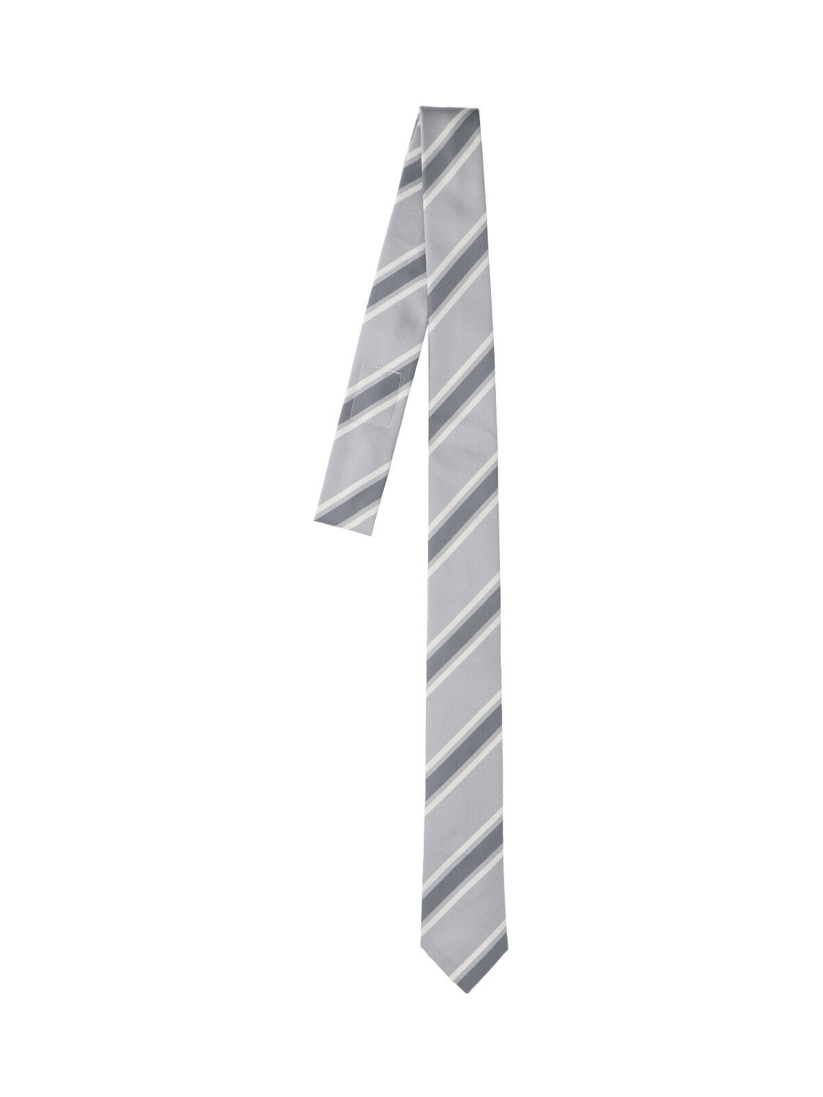 Striped Silk Tie – Grey