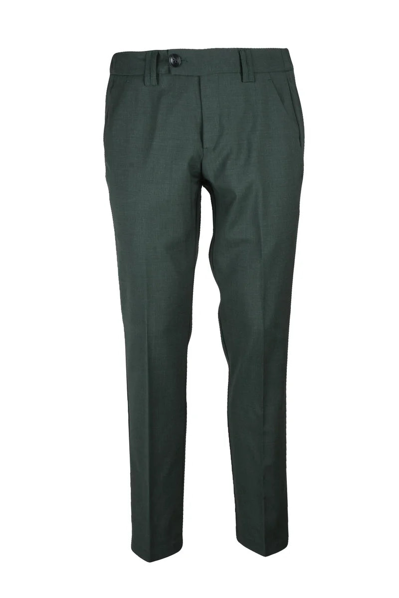 Classic Wool Stretch Trousers - Forest Green