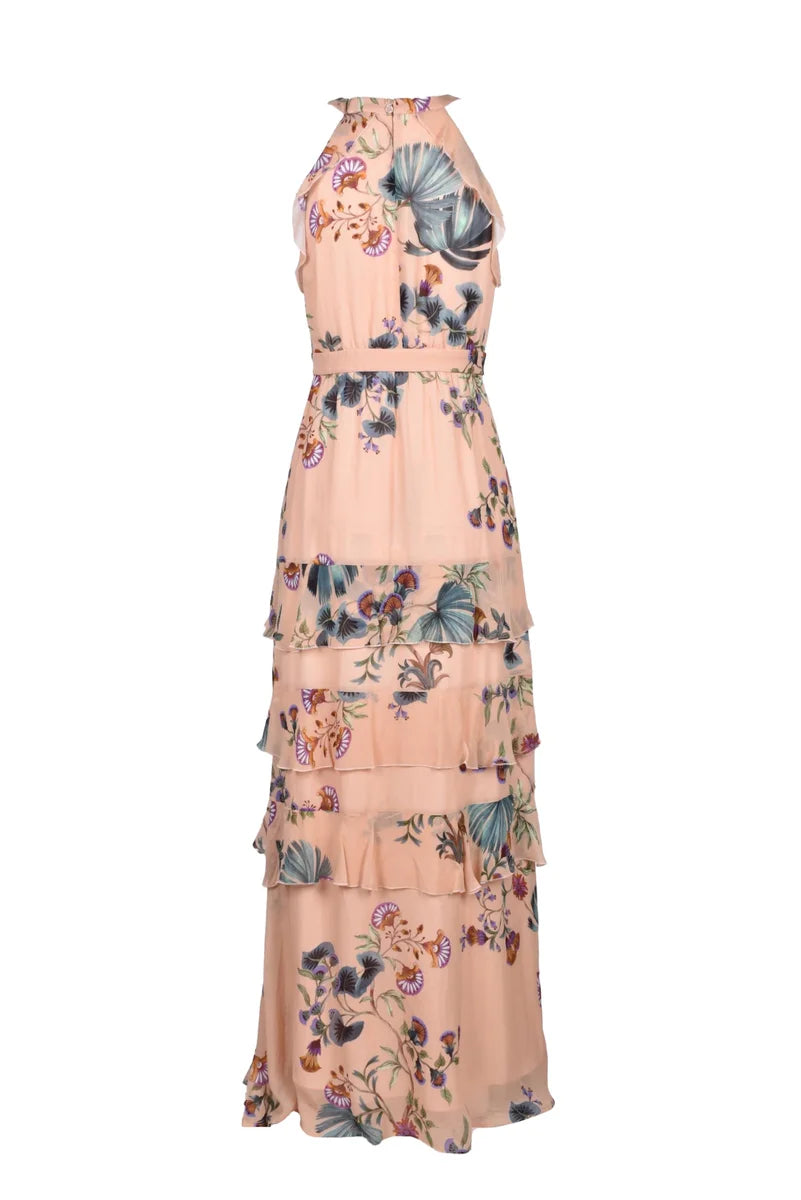 Long Chiffon Dress - Pink