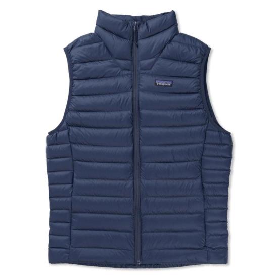 Quilted Down Vest With High Collar And Logo Patch
