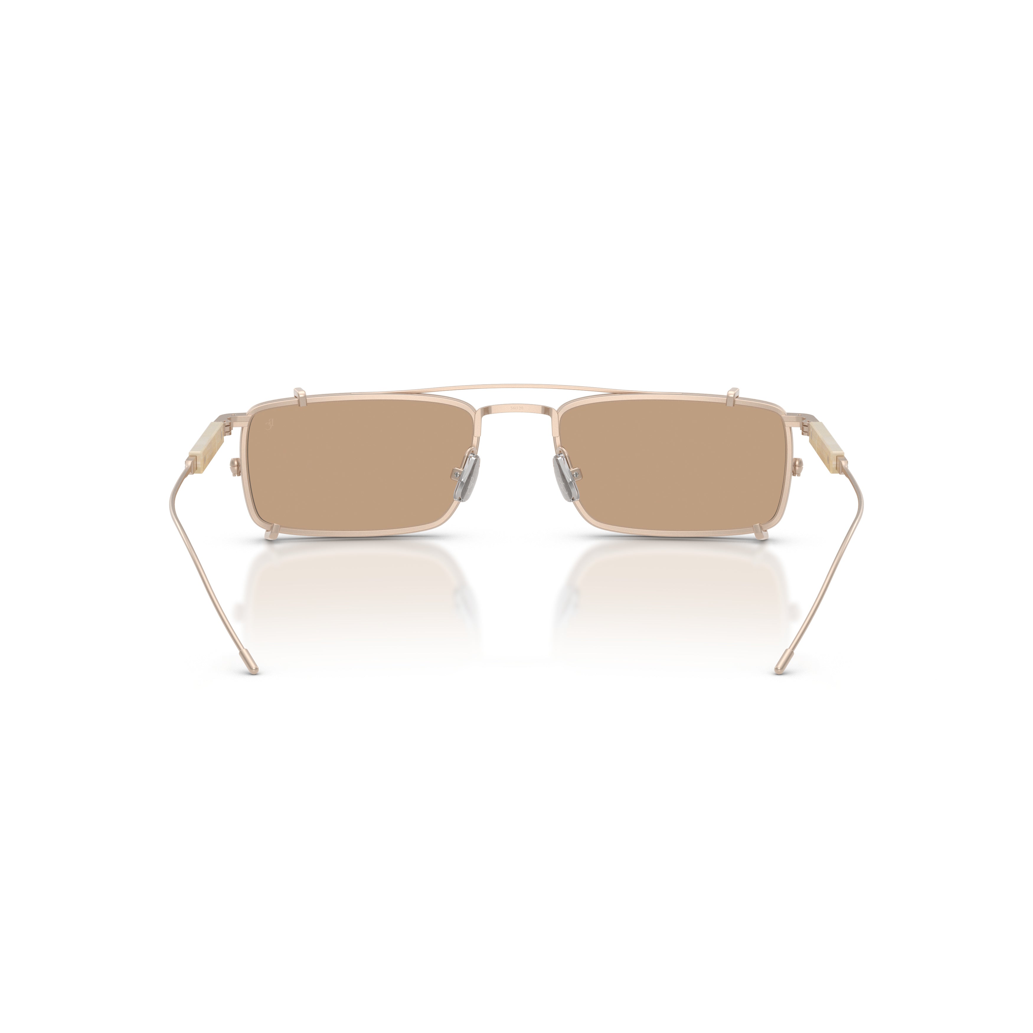 0bc2014st Rectangular Titanium Sunglasses with Double Bridge