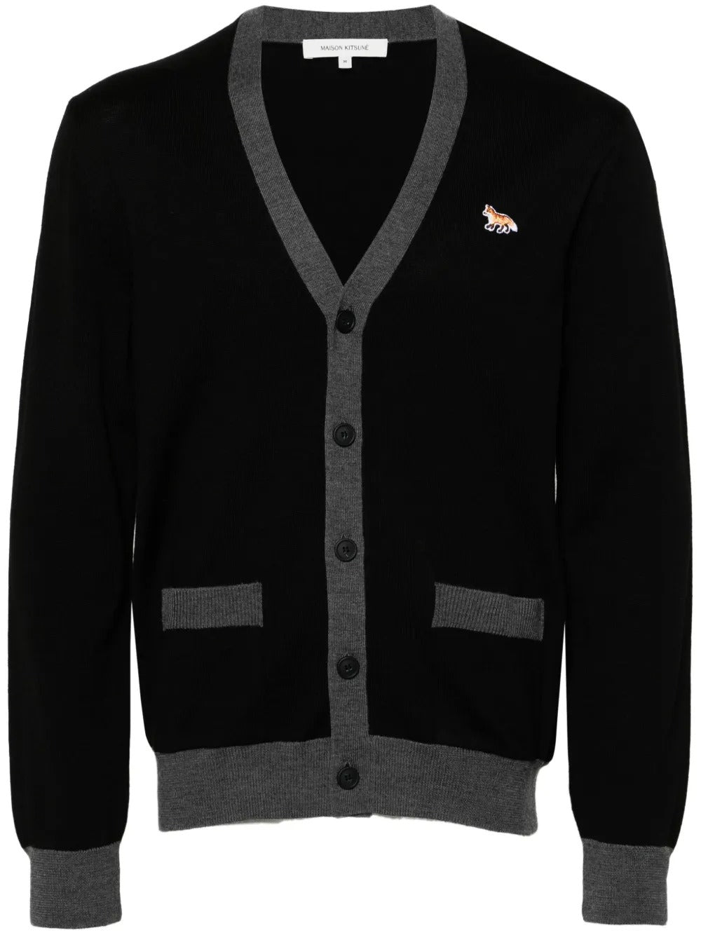 Button-Up Wool Cardigan With Embroidered Detail