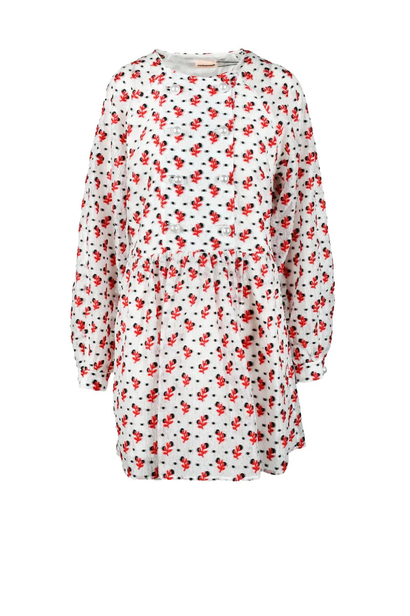 Polyester Polyamide Dress - White/Red