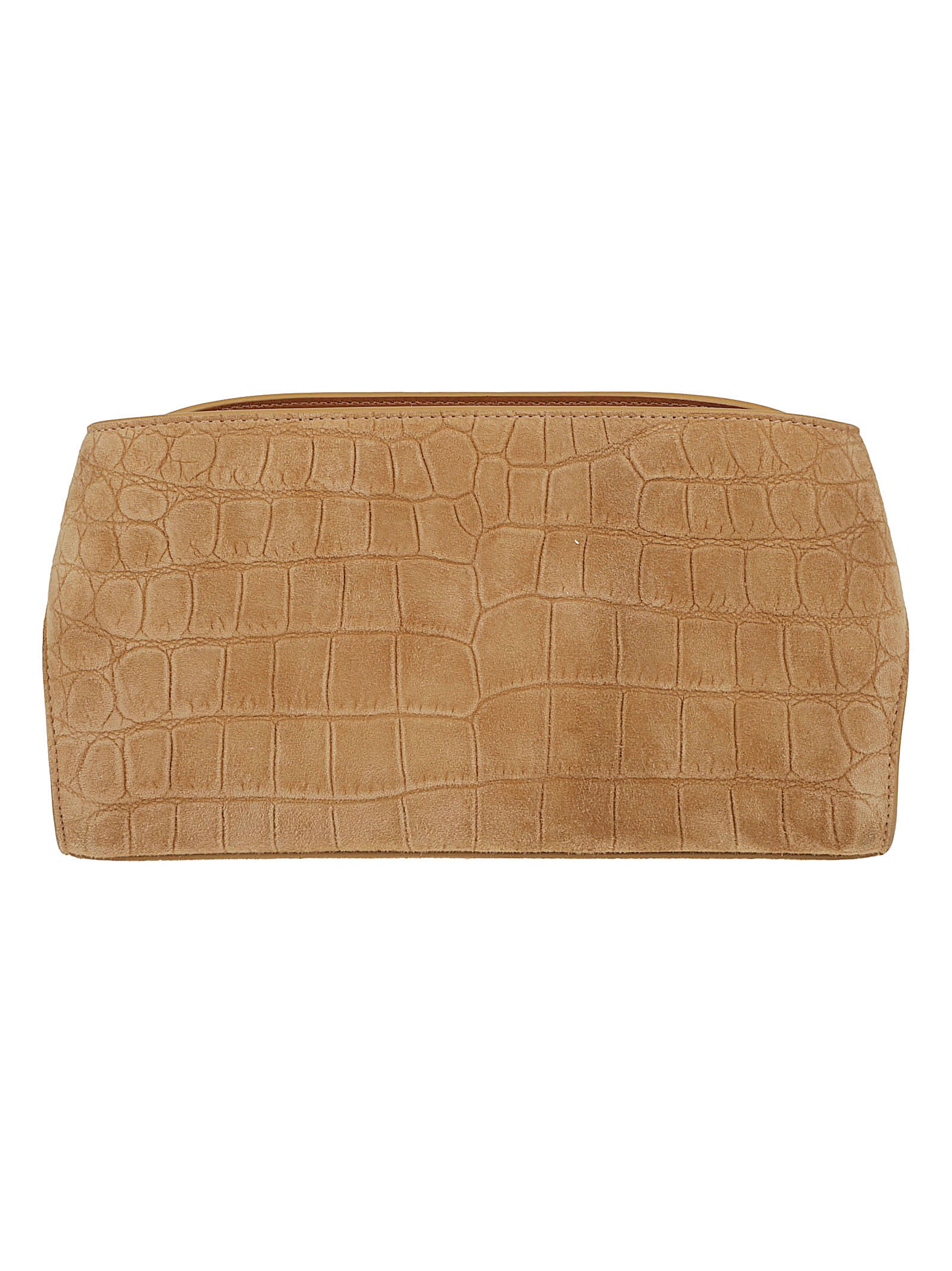 Suede Mini Bag with Crocodile Print