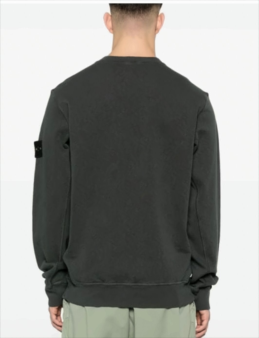 Long-Sleeve Cotton Sweatshirt With Compass Logo Detail