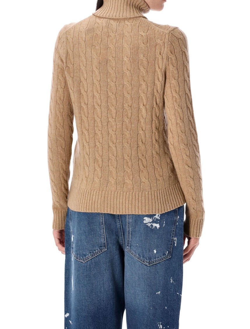 Cable-Knit Roll Neck Jumper