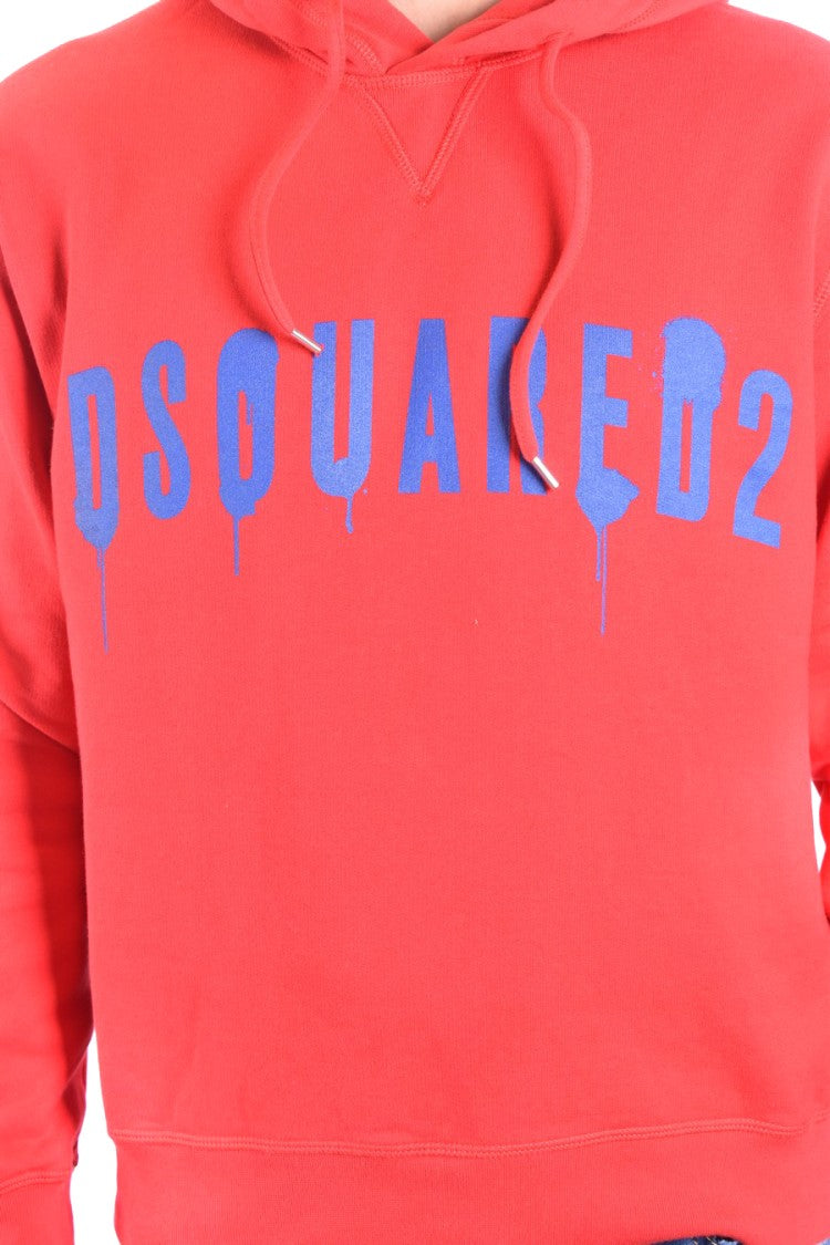 Multicolor Graphic Sweatshirt With Hood And Drawstrings